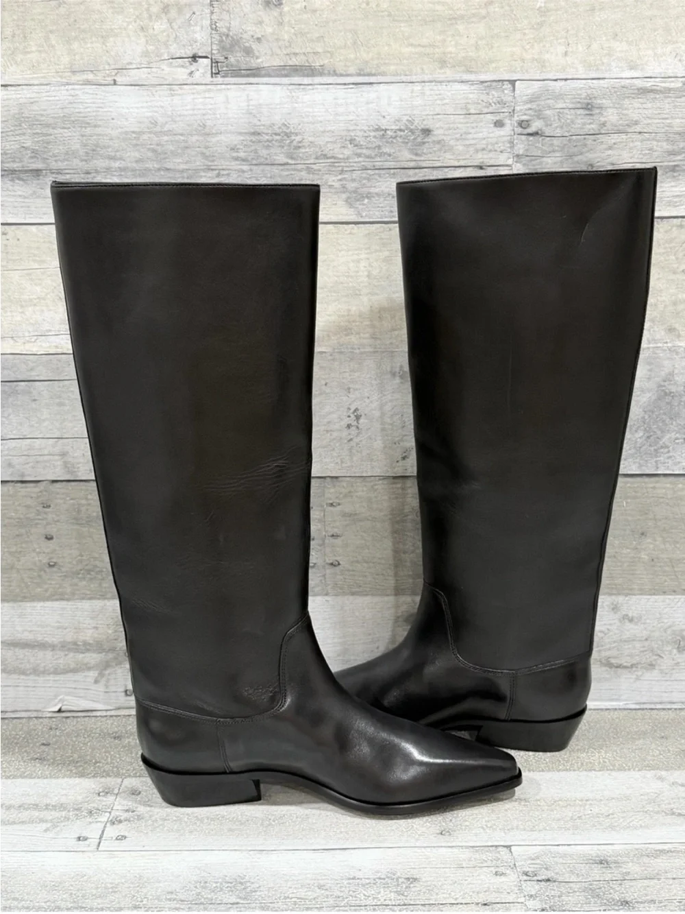 REFORMATION Dominique Knee Boot - core - black leather - Sz - 7.5 .US
